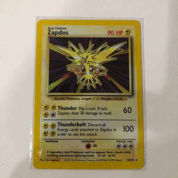 rare zapdos pokemon card Pokemon Base Set Holo Rare Zapdos #16 [Damaged]